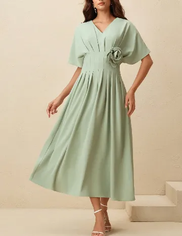 Rochie medie Anewsta, verde