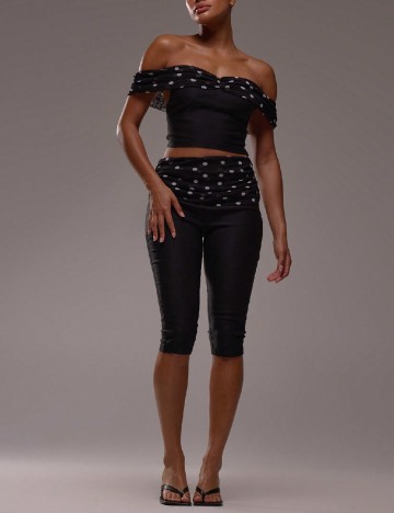 Pantaloni trei sferturi Musera, negru
