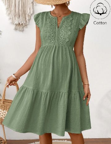 Rochie scurta SHEIN Maternity, verde