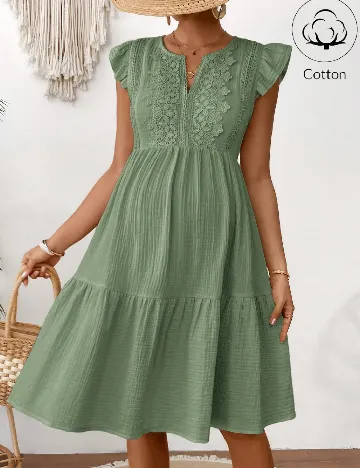 Rochie scurta SHEIN Maternity, verde