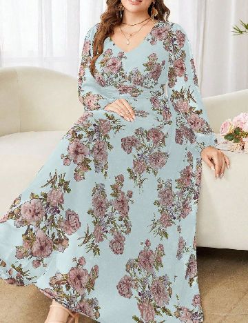 Rochie lunga SHEIN CURVE, floral print