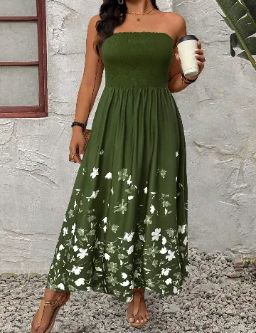 Rochie lunga SHEIN CURVE, verde