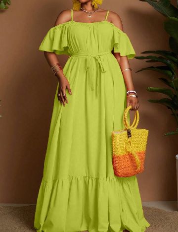 Rochie lunga SHEIN CURVE, verde