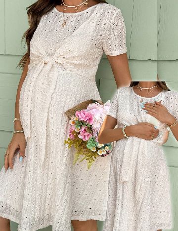 Rochie scurta SHEIN Maternity, alb