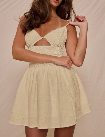 Rochie scurta Musera, crem
