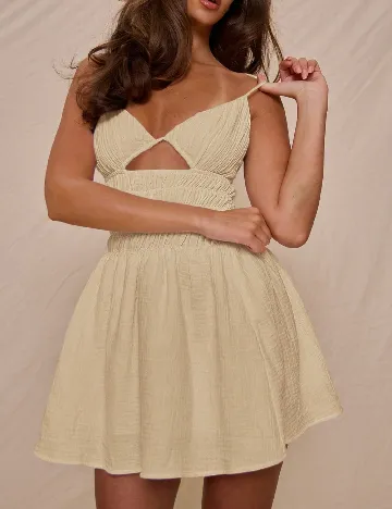 Rochie scurta Musera, crem