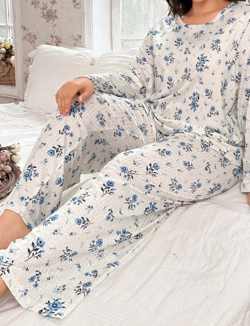 Pijama SHEIN CURVE, alb