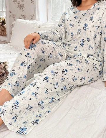 Pijama SHEIN CURVE, alb