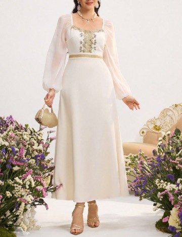 Rochie medie SHEIN, ecru