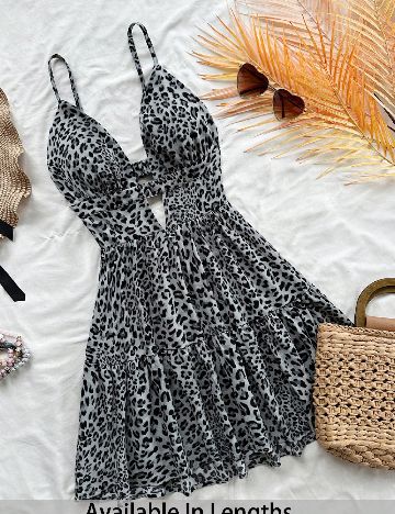 Rochie scurta SHEIN CURVE, animal print