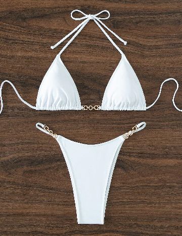 Costum de baie SHEIN, alb