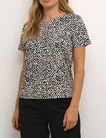 Bluza Kaffe, alb/negru