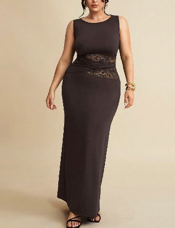 Rochie lunga SHEIN CURVE, maro