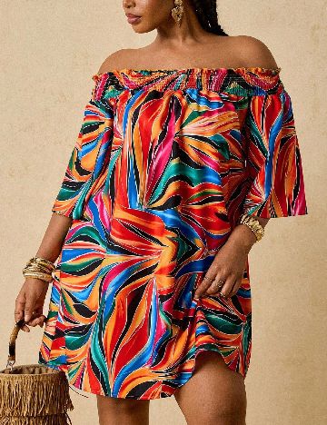 Rochie scurta SHEIN CURVE, mix culori