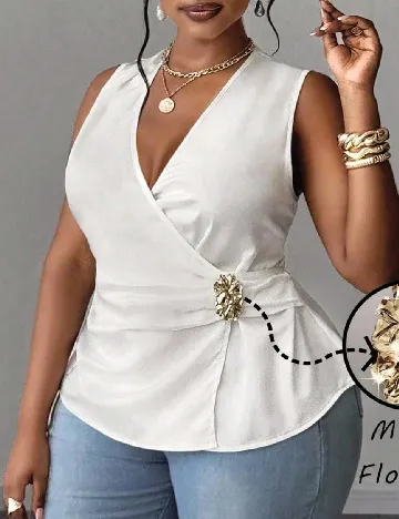 Bluza SHEIN CURVE, alb