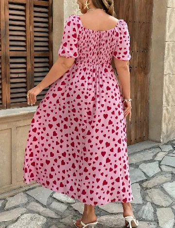 Rochie medie SHEIN CURVE, roz/rosu