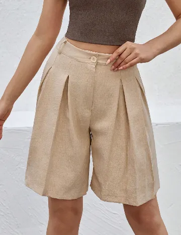 Pantaloni scurti SHEIN, maro deschis