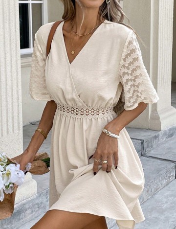 Rochie scurta SHEIN, crem