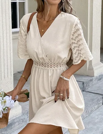 Rochie scurta SHEIN, crem