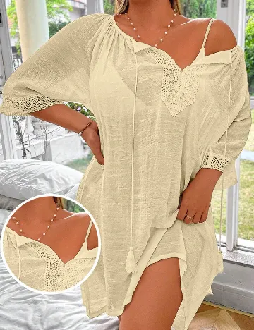Rochie de plaja SHEIN CURVE, crem