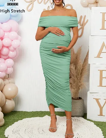 Rochie medie SHEIN Maternity, verde