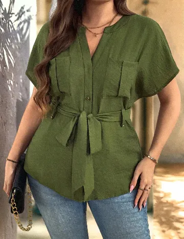 Bluza SHEIN CURVE, verde
