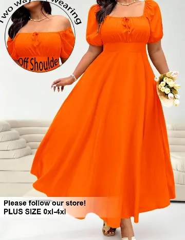 Rochie lunga SHEIN CURVE, portocaliu