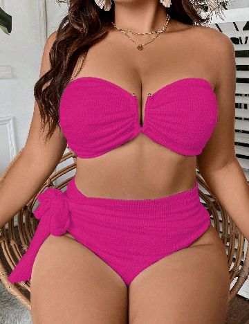 Costum de baie SHEIN CURVE, roz