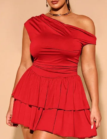 Rochie scurta SHEIN CURVE, rosu