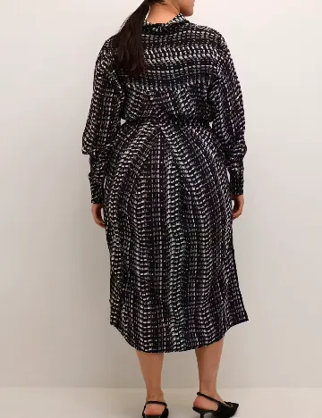 Rochie medie Kaffe Curve, negru/bej
