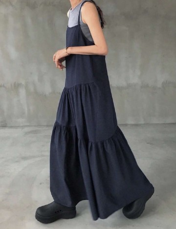 Rochie lunga Friful, bleumarin