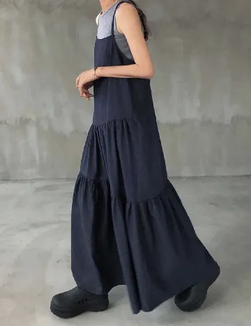 Rochie lunga Friful, bleumarin