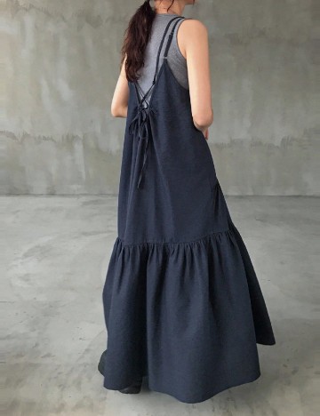 Rochie lunga Friful, bleumarin