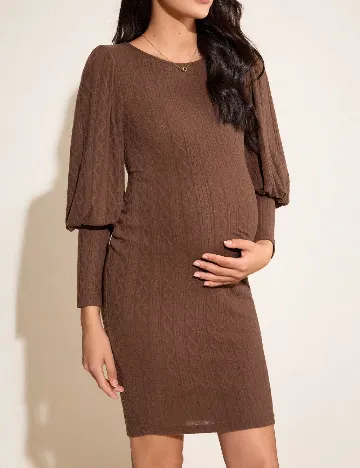 Rochie scurta SHEIN Maternity, maro