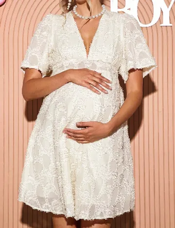 Rochie scurta SHEIN Maternity, ecru