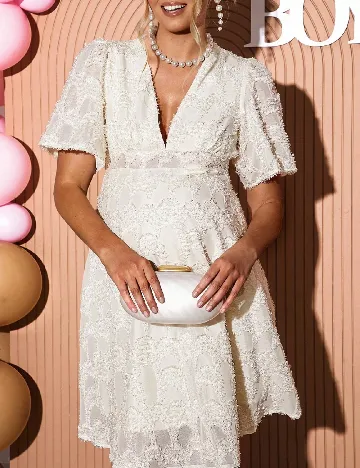 Rochie scurta SHEIN Maternity, ecru
