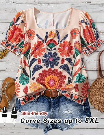 Bluza SHEIN CURVE, floral print