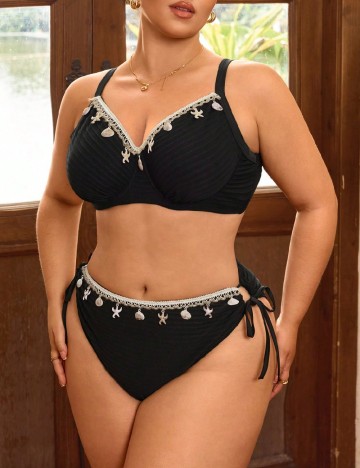 Costum de baie SHEIN CURVE, negru