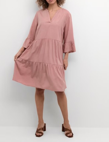 Rochie medie Cream, roz