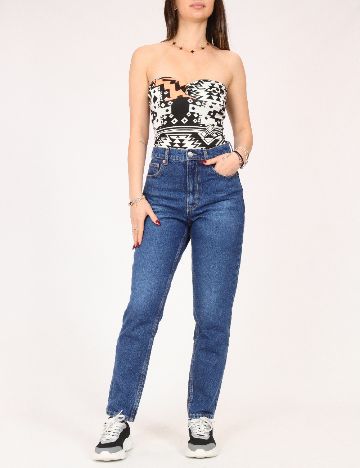 Body Bershka, negru/alb