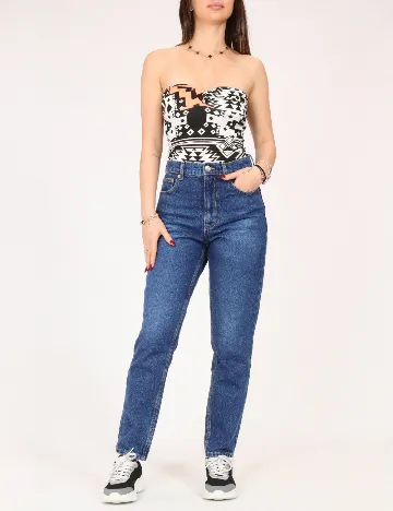 Body Bershka, negru/alb