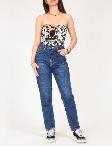 Body Bershka, negru/alb