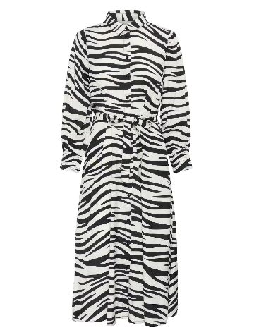 Rochie medie Kaffe Curve, alb/negru