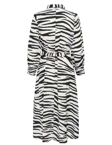 Rochie medie Kaffe Curve, alb/negru