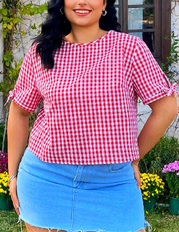 Top SHEIN CURVE, rosu