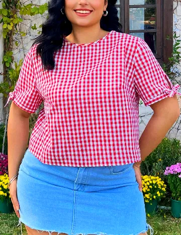 Top SHEIN CURVE, rosu
