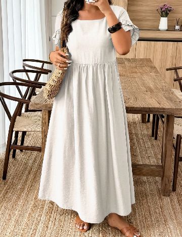 Rochie lunga SHEIN CURVE, ecru