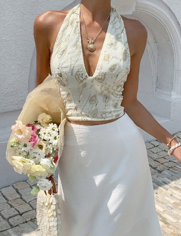 Top SHEIN, ecru