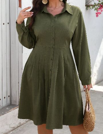 Rochie medie SHEIN CURVE, verde
