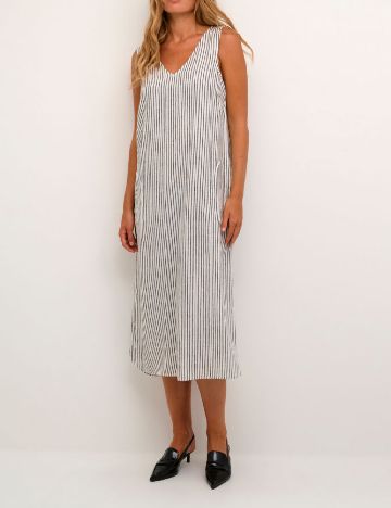 Rochie medie Kaffe, alb/maro
